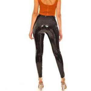 Black PU leather pants